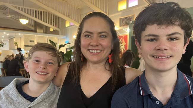 Mum Nadene O’Neill is shopping for her two sons Cooper Walsh, 13, and Lachlan Walsh, 11. Picture: Supplied