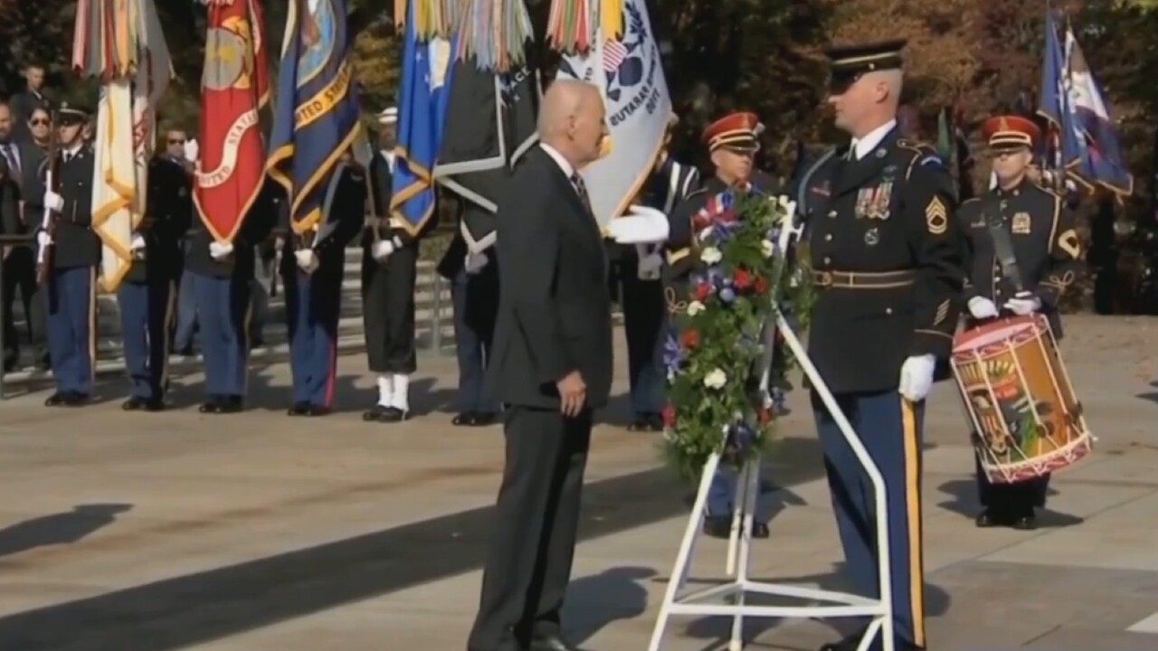 Joe Biden suffers another 'embarrassing gaffe' at a Veterans Day service