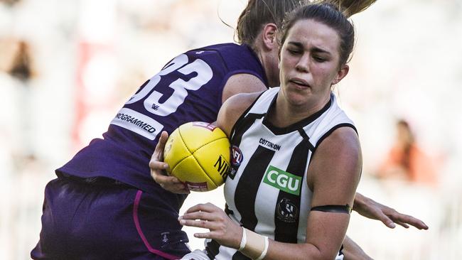 Collingwood starlet Chloe Molloy says the Dockers might not have been as good as their record suggests. Picture: AAP