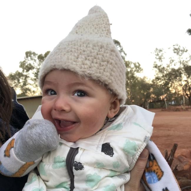 Sidney Howard Hyne on his first camping trip at Kings Creek Station, 4 months old Picture: Mum (Dahna Edwards)