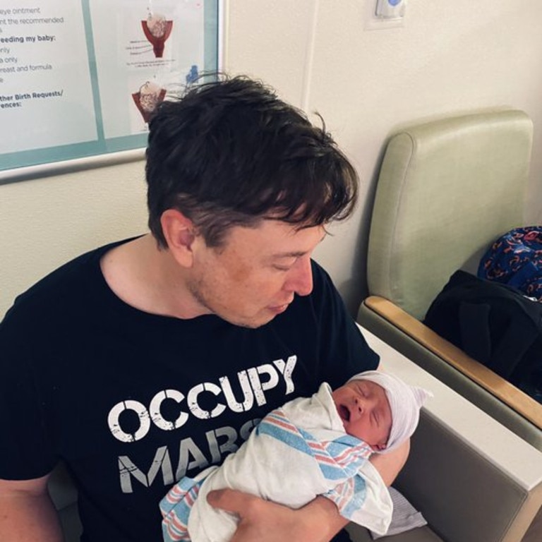 Elon Musk and Grimes welcome a baby boy. Picture: Twitter