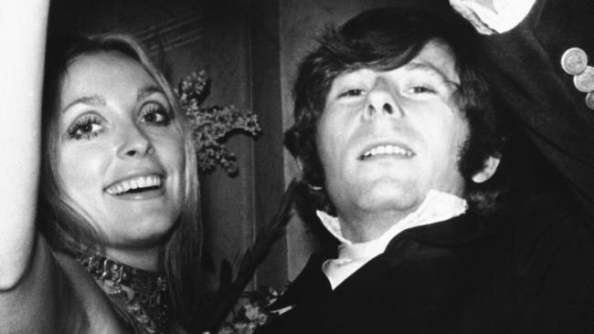 Roman Polanski with his wife, Sharon Tate, toasting the opening of film Rosemary’s Baby in London in 1969.