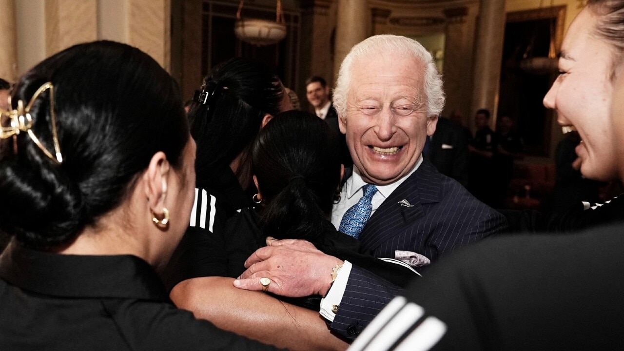 ‘What a sweet man’: King Charles engulfed in a hug by NZ women’s rugby team