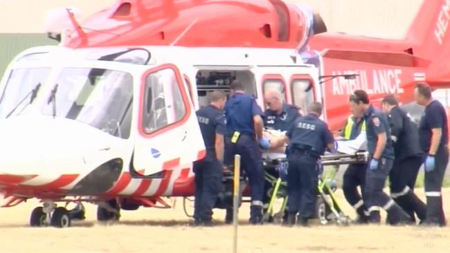 Tony Mokbel being airlifted to hospital. Picture: ABC