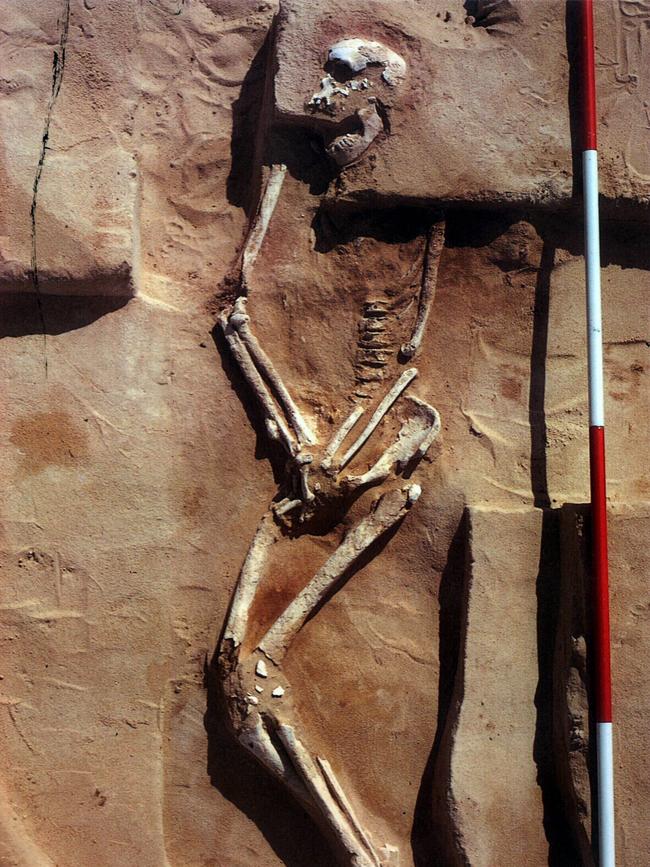 The fossilised skeleton of Mungo Man who was ritually buried more than 40,000 years ago in the NSW outback.