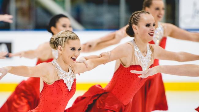 Bianca Douglas and team-mates during the Australian championships Picture: Chris Cao