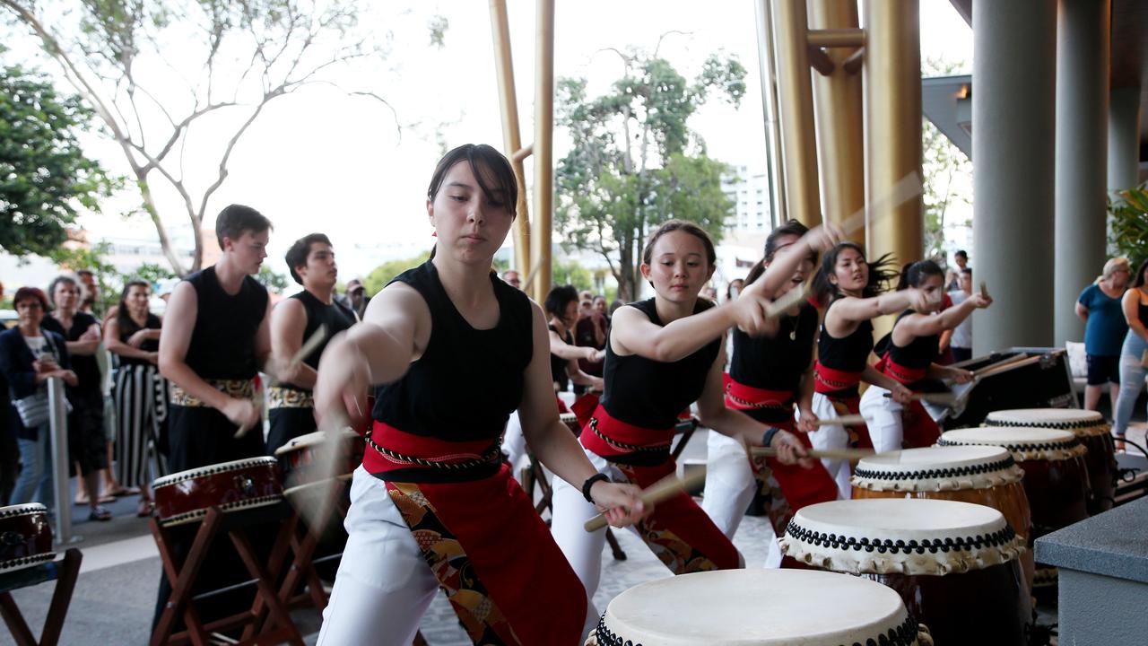 Crystalbrook's Bailey Hotel hosting its opening party in Cairns. Taiko drum group Dream Infinity. PICTURE: STEWART MCLEAN