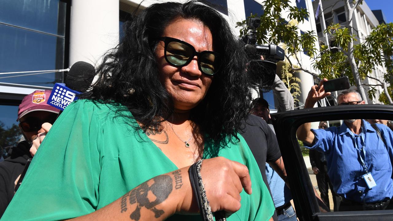 Uiatu "Joan" Taufua, mother of Brisbane Broncos star Payne Haas, leaves the magistrates court in Southport, Wednesday, May 29, 2019. Ms Taufua was sentenced to two years jail, immediately paroled, for assault occasioning bodily harm after she bashed a delivery driver in a road rage incident. (AAP Image/Dan Peled) NO ARCHIVING