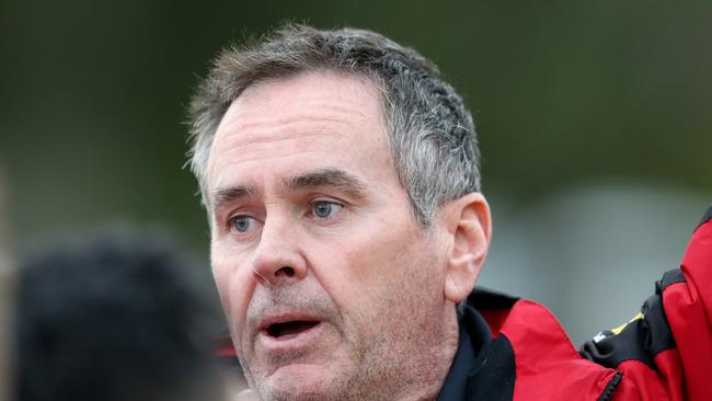 West Footscray coach Shane Lucas led his side to a famous win on Saturday. Picture: Mark Wilson.