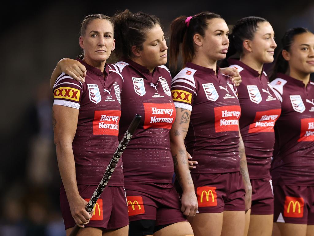 Under fire Queensland star Ali Brigginshaw wants to play on, despite calls for her to retire from rep footy. Picture: Getty Images