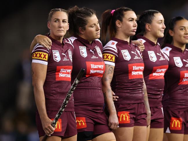 Under fire Queensland star Ali Brigginshaw wants to play on, despite calls for her to retire from rep footy. Picture: Getty Images