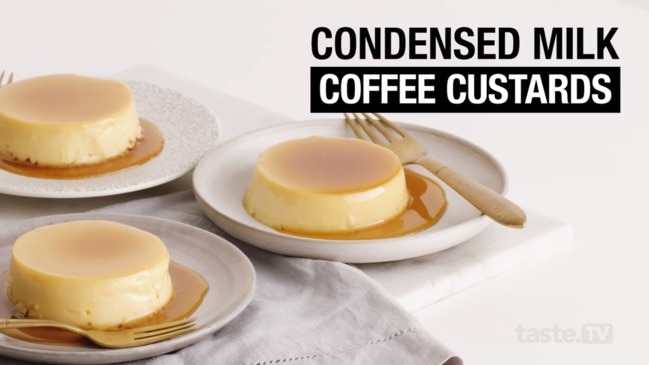 Condensed milk coffee custards