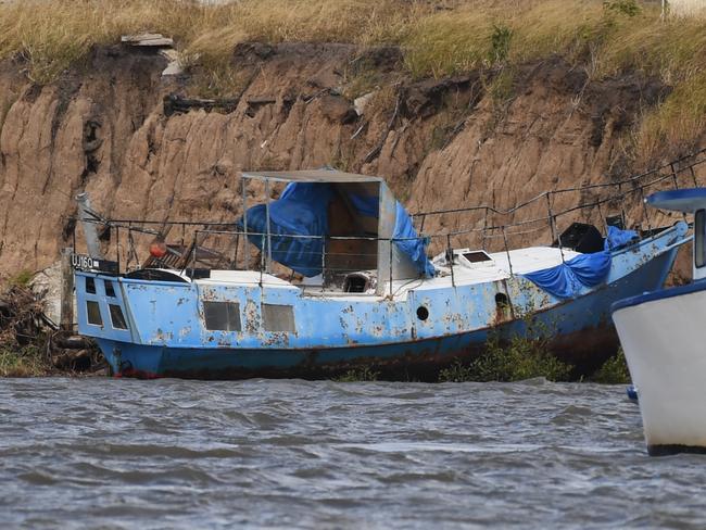 Boat on the banks of the Fitzroy.