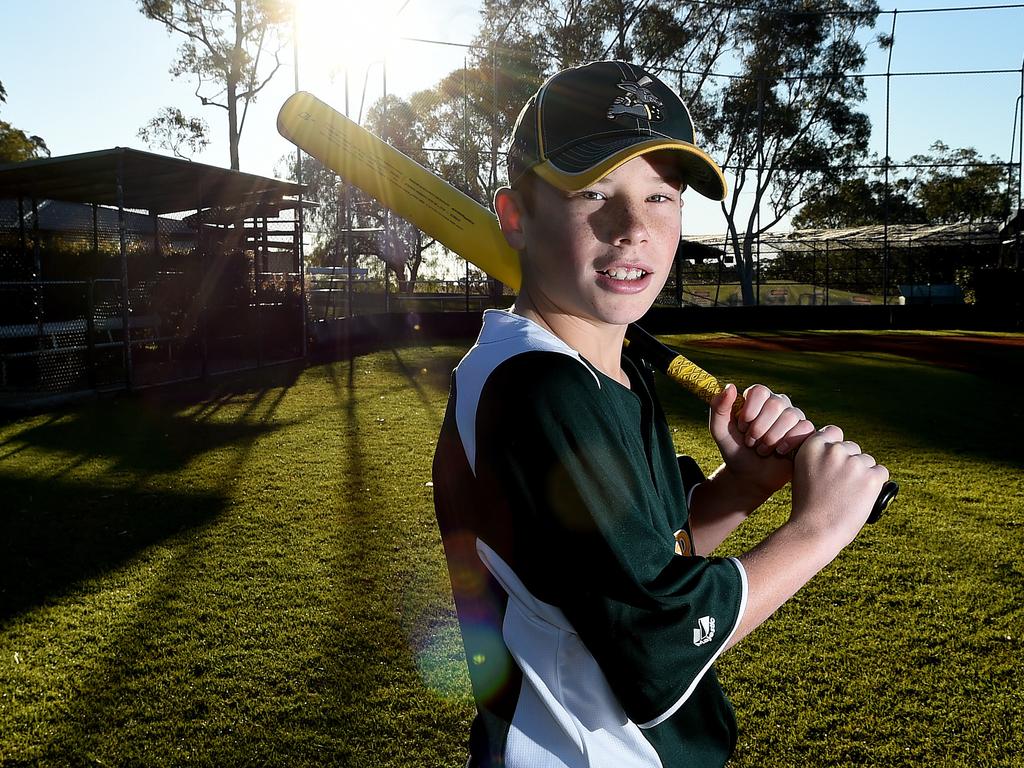 An 11-year-old Bazzana was selected to play for the Australian U13 Baseball team in the Cal Ripken World Series. Picture: Supplied