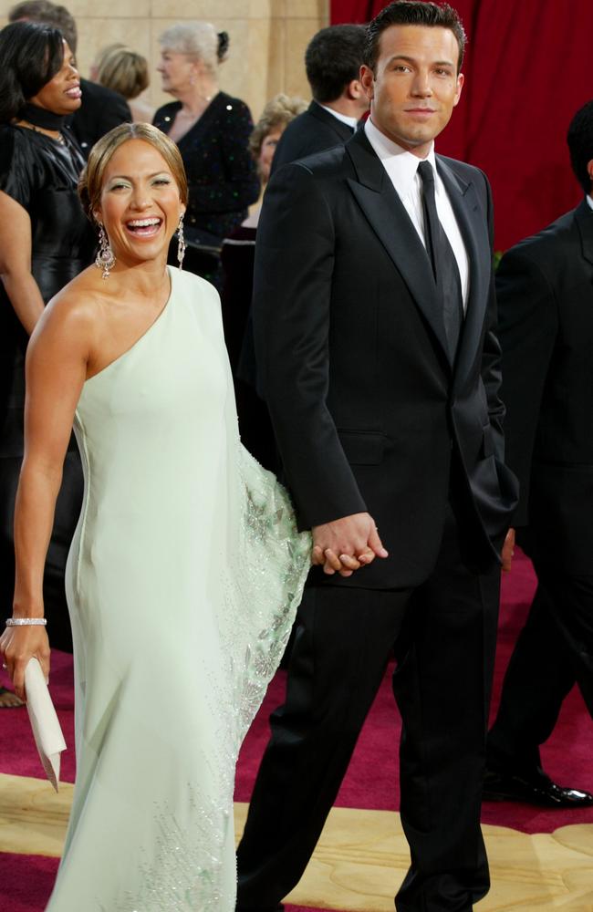 Ben Affleck and Jennifer Lopez at the Oscars in 2003. Picture: Getty Images.