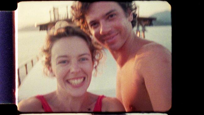 Michael Hutchence and Kylie Minogue in a scene from Mystify.