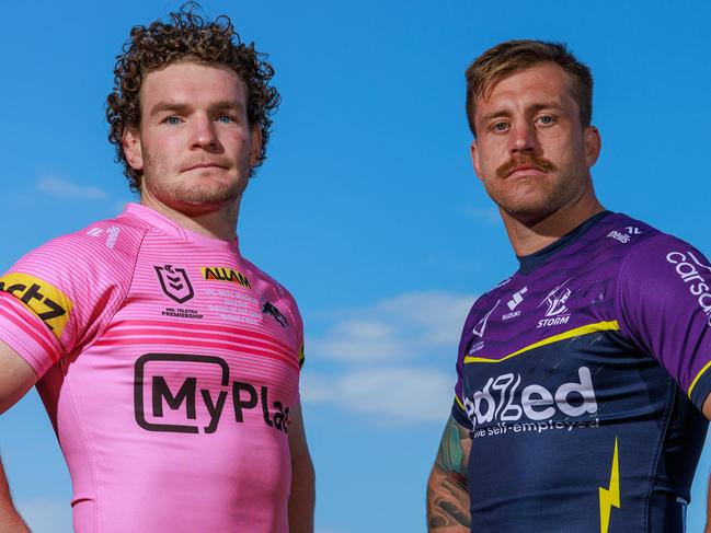 Daily Telegraph. 03, October, 2024.Liam Martin and Cameron Munster at the NRL Fan Fest 2024, in The Rocks, today.Picture: Justin Lloyd.