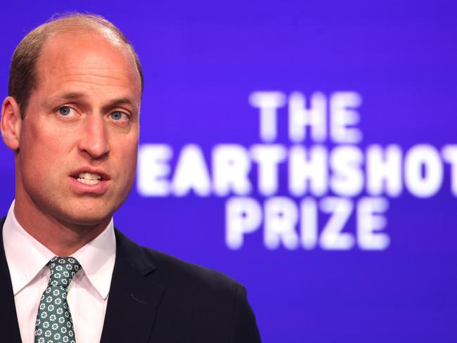 Prince William wore a recycled tie for his speech at the Breakthrough Energy Summit in London. Picture: Getty Images