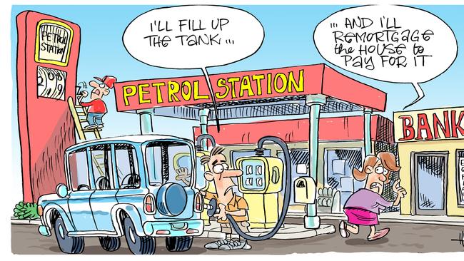 Cartoonist Harry Bruce takes a wry look at the price of petrol.