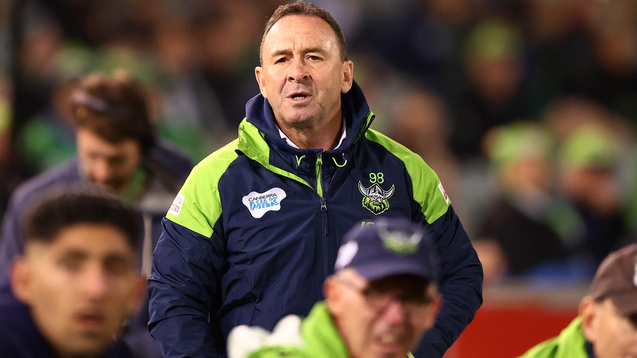 Raiders coach Ricky Stuart has been grilled by the Integrity Unit. Picture: Mark Nolan/Getty Images)