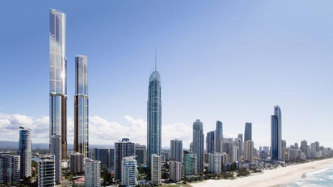 Artist impression of the Orion Towers proposed for Surfers Paradise