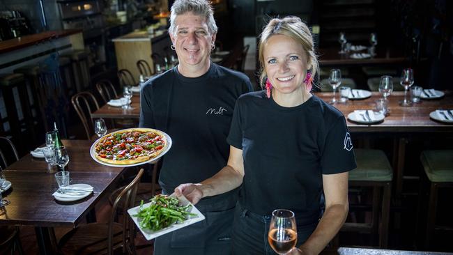 Co owners of Melt on Waymouth Street, executive chef Scott Kuerschner and Sally Davey. Picture: Mark Brake