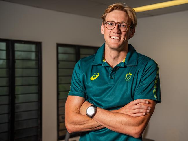 Mack Horton as the Olympians visit Katherine High School as part of the Olympics Unleashed program. Picture: Pema Tamang Pakhrin