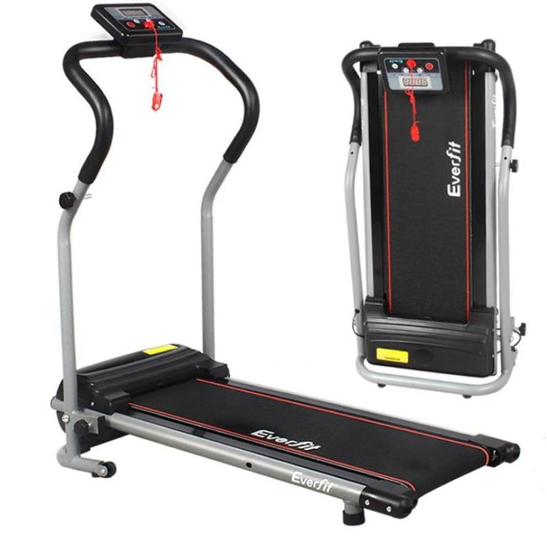 Gym junkies can get their hands on this foldaway treadmill for $422.95.