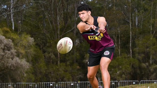 Javon Andrews, Marsden SHS Langer Trophy five-eight who has recovered from a broken neck to play. Thursday July 27, 2023. Picture, John Gass