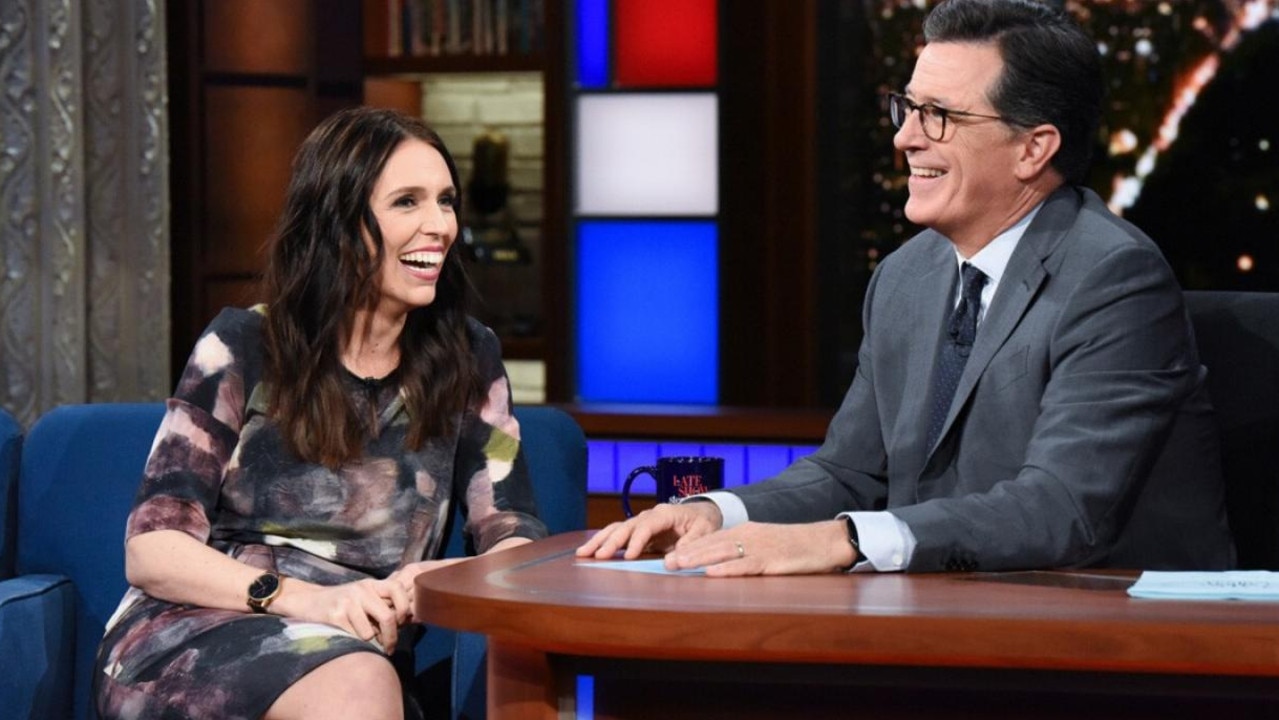 New Zealand Prime Minister Jacinda Ardern has appeared on The Late Show with Stephen Colbert. Picture: CBS