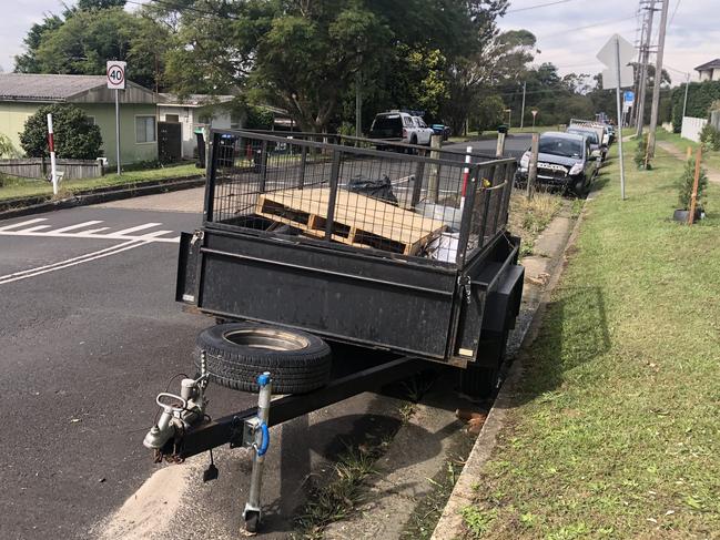 A trailer parked in Government Rd, Beacon Hill, on Tuesday. Picture: Manly Daily