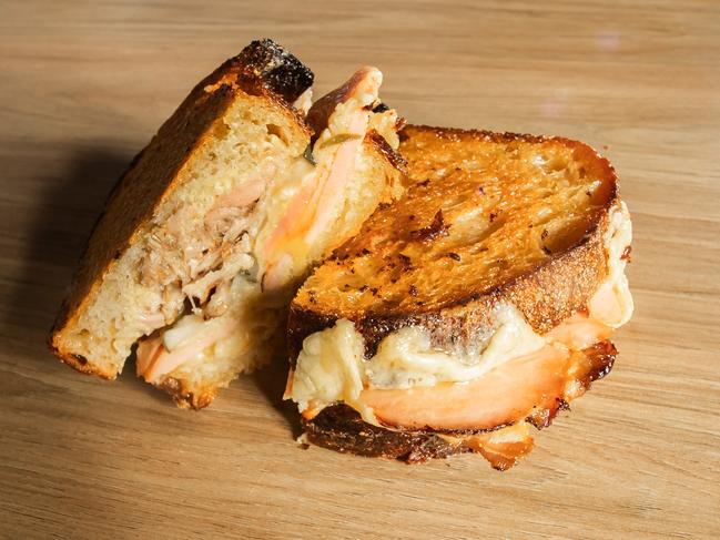 Christmas food to accompany recipes. Executive Chef Dayan Hartill-Law from Palette at HOTA , Home Of The Arts on the Gold Coast with his Christmas Ham and Boxing Day Toastie. Picture: Nigel Hallett