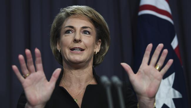 Michaelia Cash at Parliament House in Canberra yesterday: ‘The person who has questions to answer is the former head of the AWU’  Picture: AAP