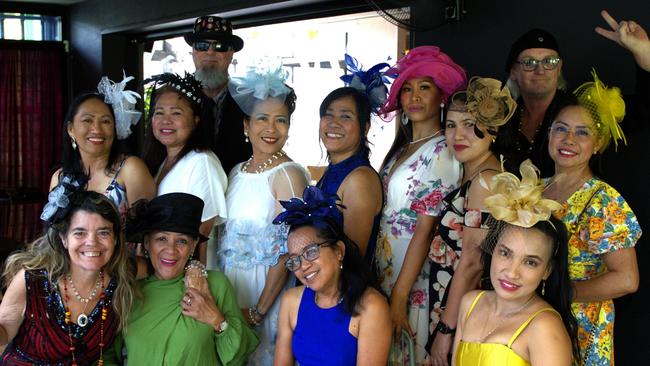 Irish Jamieson, Clarita, Mel B, Mel C, Jessica, Jeslerne, Elsa, Vivian, Renita, Norma, Rolinda, Carol at the Gympie RSL during the Melbourne Cup Races on November 7, 2023.