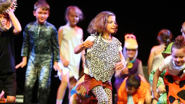 Anglesea Primary School students performing at the Geelong Schools Music and Movement Festival. Picture: Alison Wynd