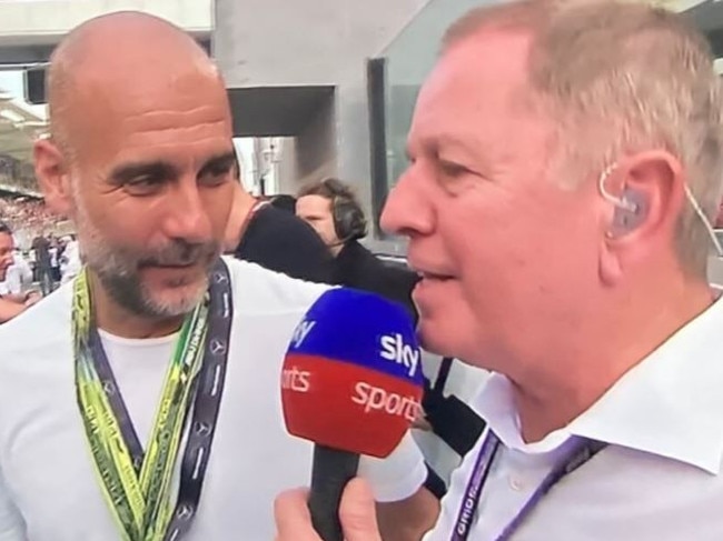 Martin Brundle with Pep Guardiola.