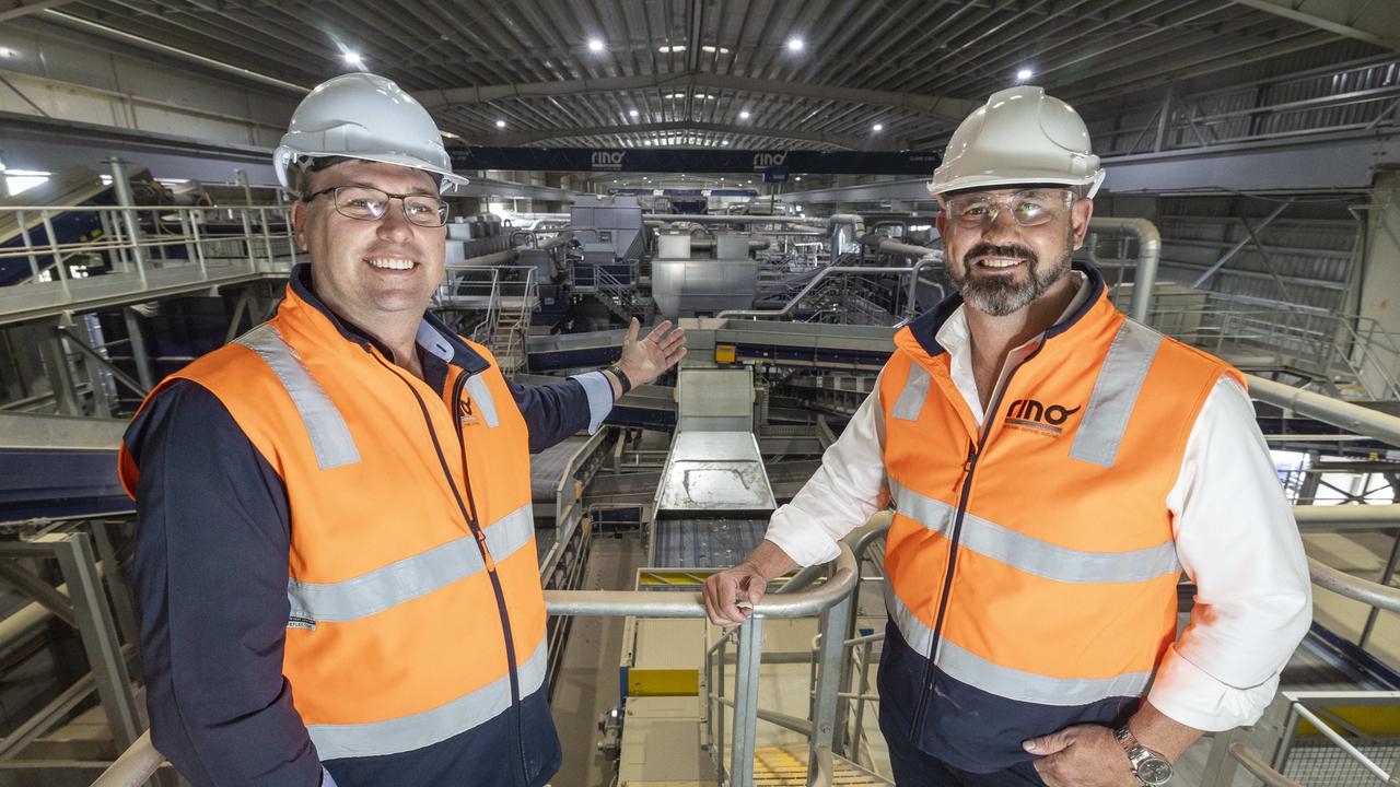 Rino Recycling general manager Dan Blaser and Rino director Todd Pepper at the Pinkenba recycling facility.