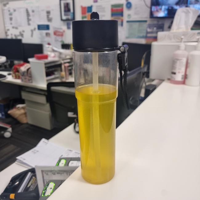 Pictured is a bottle of Berocca in GCUH’s emergency department photographed on Thursday. Picture: Supplied