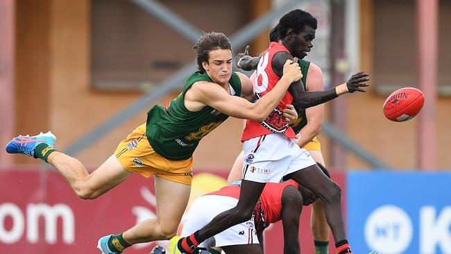 St Mary's won against the Tiwi Bombers in Round 3 of the NTFL Men's Premier League. Picture: Felicity Elliott/AFLNT Media