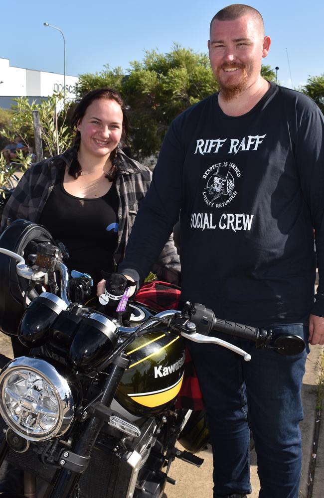 Siobhan Jablonski, Mackay, and Corey Allwood, Mackay, at the Mackay Black Dog Ride 2022, Sunday, March 20, 2022. Picture: Tara Miko