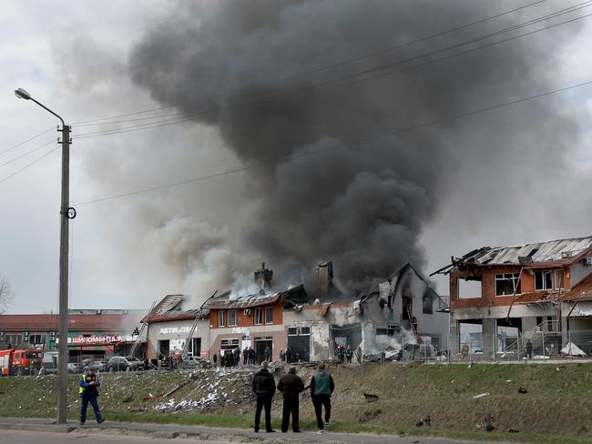 Missile strikes have damaging cities in Eastern Ukraine including Lviv. Picture: Getty Images