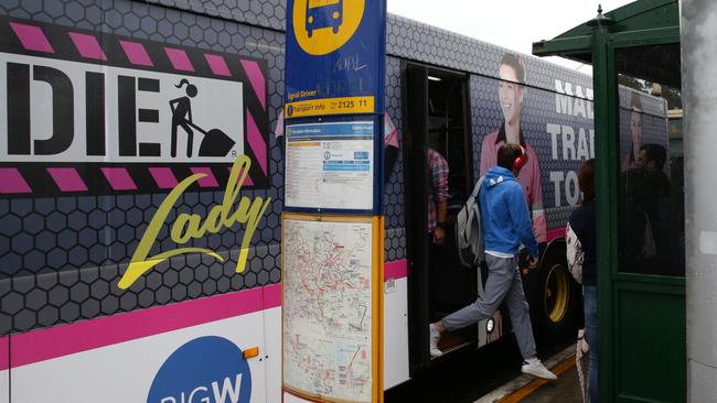 More than 60 Ryde residents and bus drivers protested against the privatisation of Sydney buses in a rally over the weekend. Picture: file image