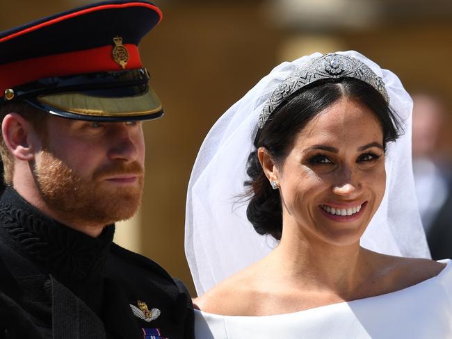 Meghan Markle’s hair had to be “messy in a controlled way” said her hairdresser. Picture: James Whatling/MEGA