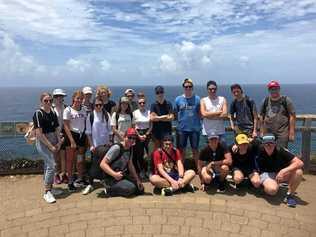 Students at Byron Bay with their Italian exchanges. Picture: Contributed