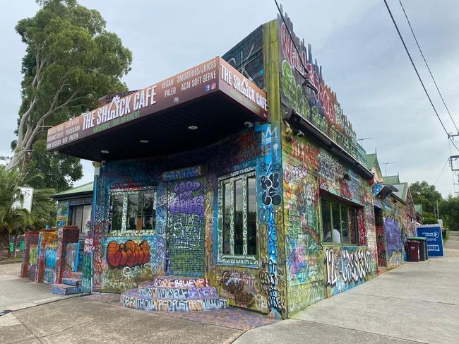 Newly decorated The Shack, Penrith with its commissioned exterior by artist Billy G