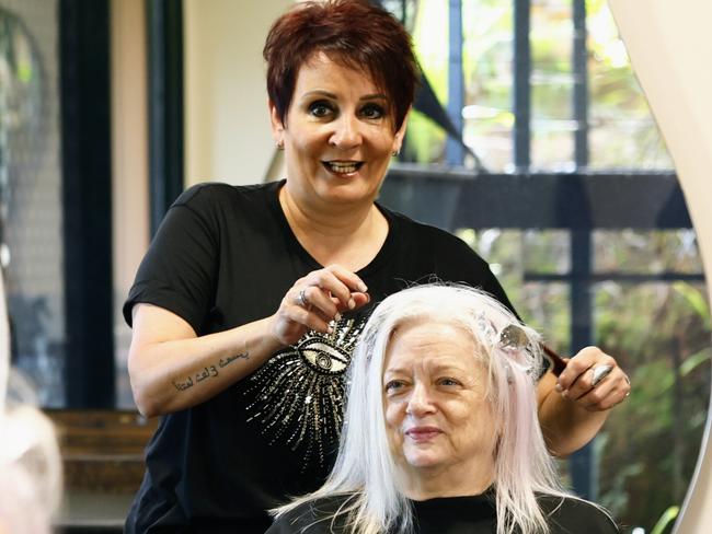 Nikki Court of Nikki's Hair Design, pictured with client Andrea Fox, has been voted as Cairns' best hairdresser by Cairns Post readers. Picture: Brendan Radke