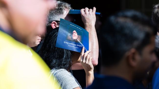 Hundreds attended the funeral service for Nightcliff Friendly Grocer owner Linford Feick on Wednesday, May 7 at Resthaven Chapel. Picture: Pema Tamang Pakhrin