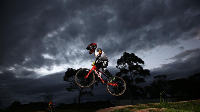 Byron Best aged just seven on the BMX track. Adam Yip/ Manly Daily