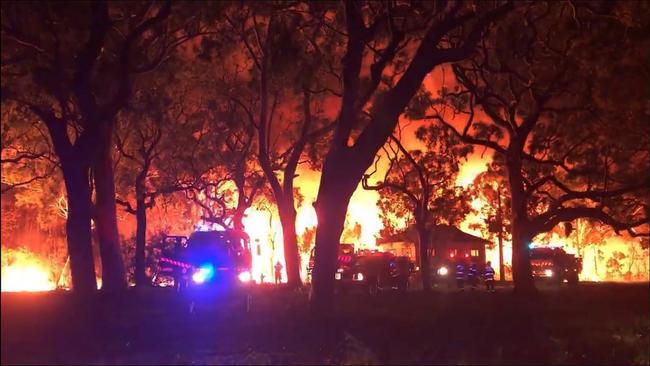 The forefront confronting the Rural Fire Service at Salt Ash. Picture: Instagram @berowrarfb