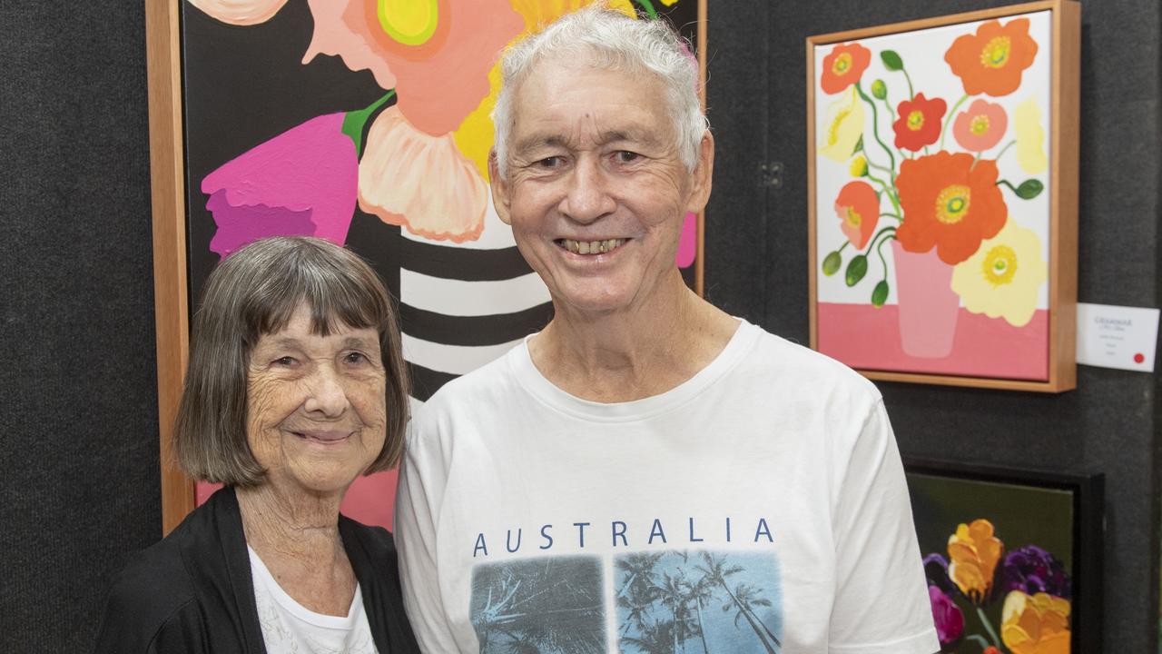 Dianne and Gordon Marrie at the Toowoomba Grammar School Art Show. Saturday, March 25, 2023. Picture: Nev Madsen.